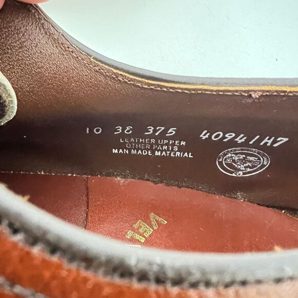 Vintage Mason Wing Tip Dress Shoes Mens Size 10 EEE Brown Unworn - Picture 7 of 9